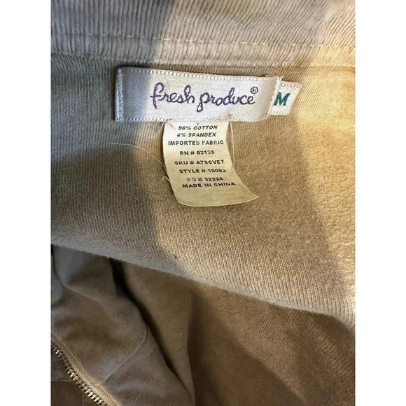 Fresh Produce Women's Beige Sleeveless Collared Full Zip Vest Jacket Size M - Picture 2 of 3